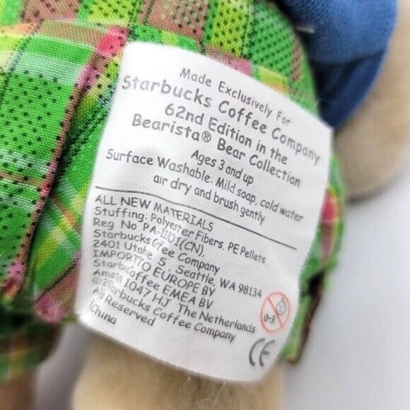 2/$15 Starbucks 62nd Bearista Girl Bear Plush 10" 2007 Summer Vacation Preppy - Picture 10 of 11